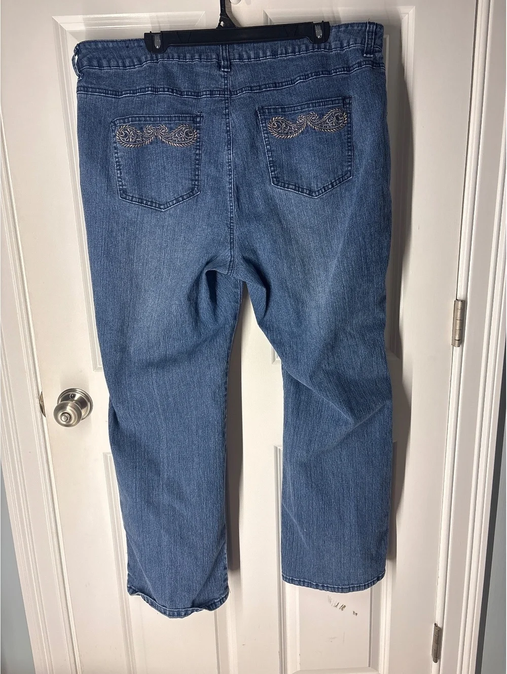 Festival Boho Western Cowgirl Roz&Ali Size 22 Paisley Embroidered Straight Jeans
